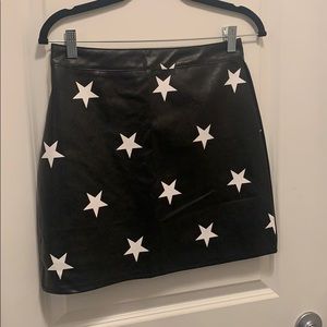 Star Leather Mini Skirt